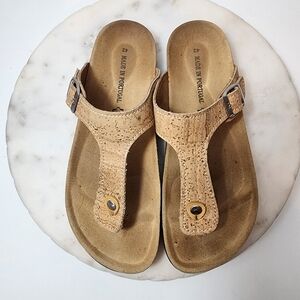 Summer Cork Sandals Adjustable Buckle Comfort Flip Flop Thong  Womens 42/10